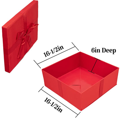 RED SATIN GIFT BOXES, SET OF 3