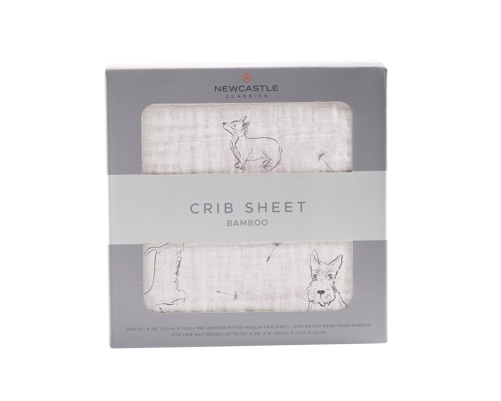 Pure-Breathable™ Bamboo Muslin Crib Sheet — Corgi Print