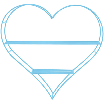 HEART-SHAPED FLOATING BOOKSHELF – LIGHT BLUE NURSERY WALL SHELF FOR BOYS
