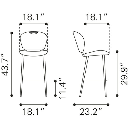 TERRENCE BARSTOOL VINTAGE GRAY
