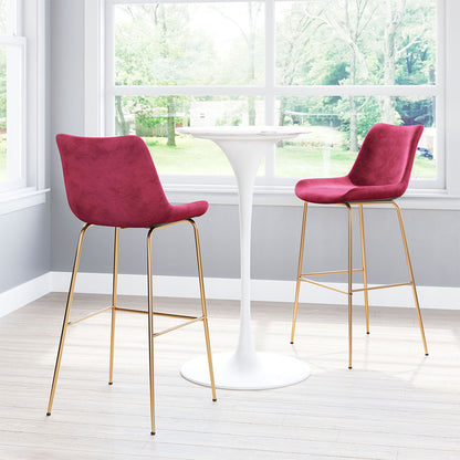TONY BARSTOOL RED & GOLD