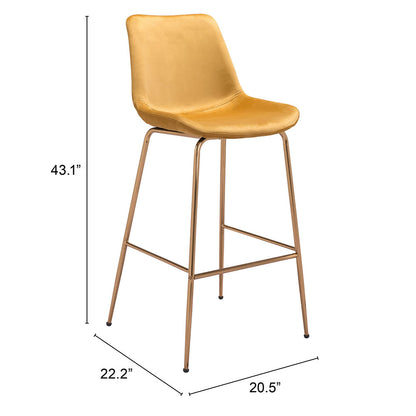 TONY BARSTOOL YELLOW & GOLD