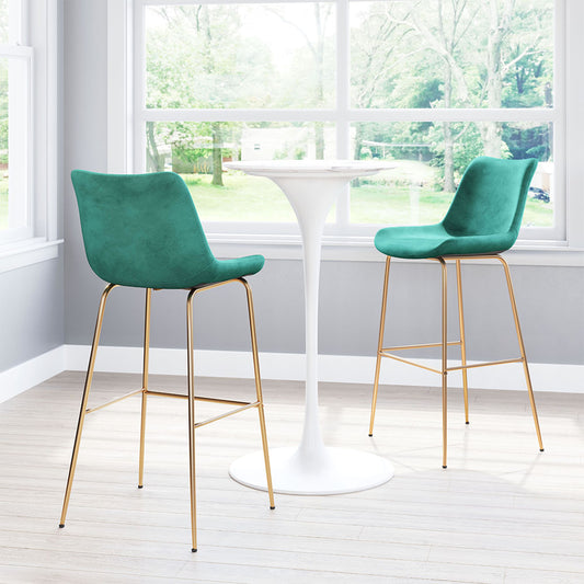 TONY BARSTOOL GREEN & GOLD