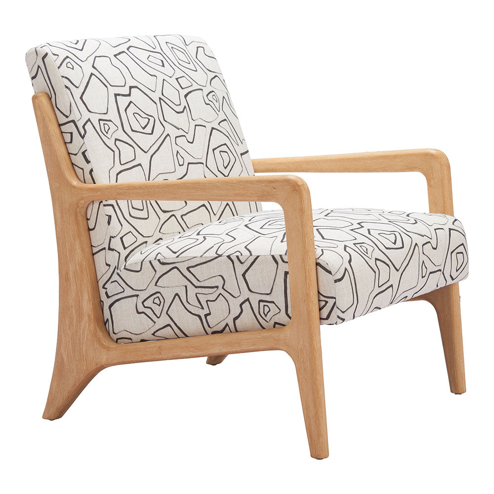 RUNA ACCENT CHAIR BEIGE & NATURAL