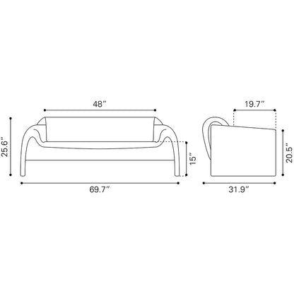 HORTEN SOFA BROWN