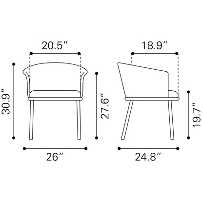 GARSTON DINING CHAIR BROWN