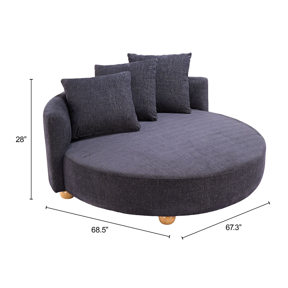 CLOUD ROUND CHAISE LOUNGE BLACK