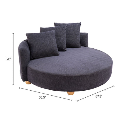 CLOUD ROUND CHAISE LOUNGE BLACK