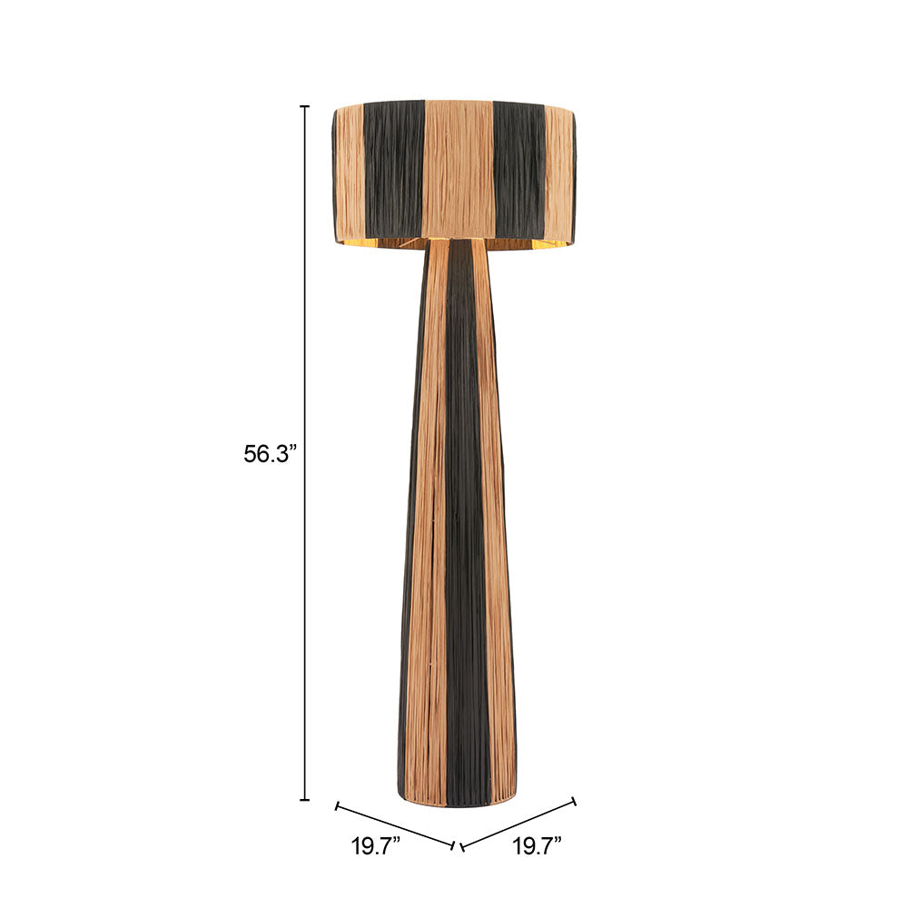GALA FLOOR LAMP BLACK & NATURAL