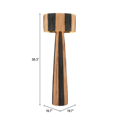 GALA FLOOR LAMP BLACK & NATURAL