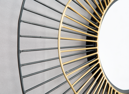 COMET ROUND MIRROR BLACK & GOLD