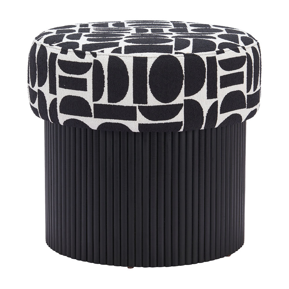 BOTO STORAGE OTTOMAN BLACK & WHITE