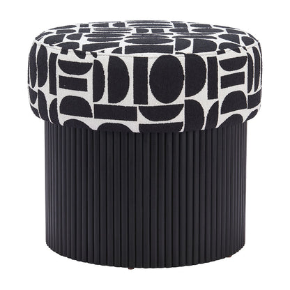 BOTO STORAGE OTTOMAN BLACK & WHITE