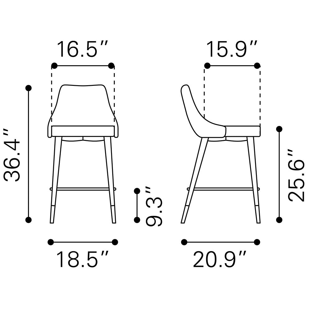 PICCOLO COUNTER STOOL GRAY