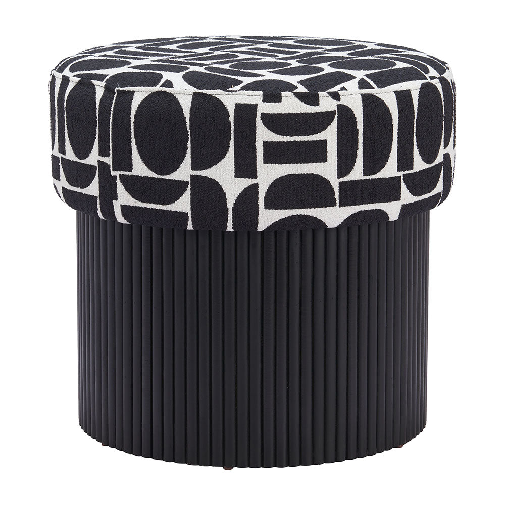BOTO STORAGE OTTOMAN BLACK & WHITE