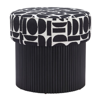 BOTO STORAGE OTTOMAN BLACK & WHITE