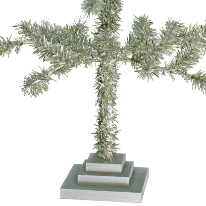 VINTAGE SILVER TINSEL TWIG TREE