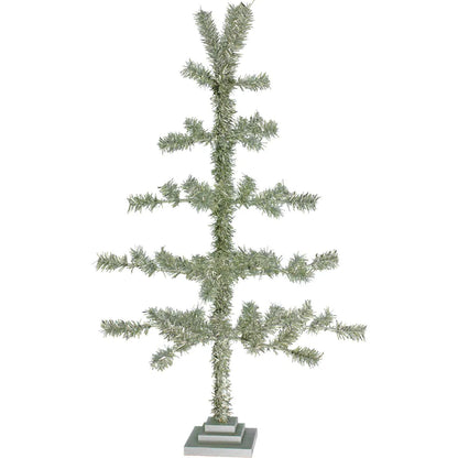 VINTAGE SILVER TINSEL TWIG TREE