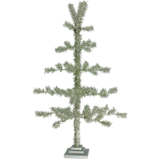 VINTAGE SILVER TINSEL TWIG TREE