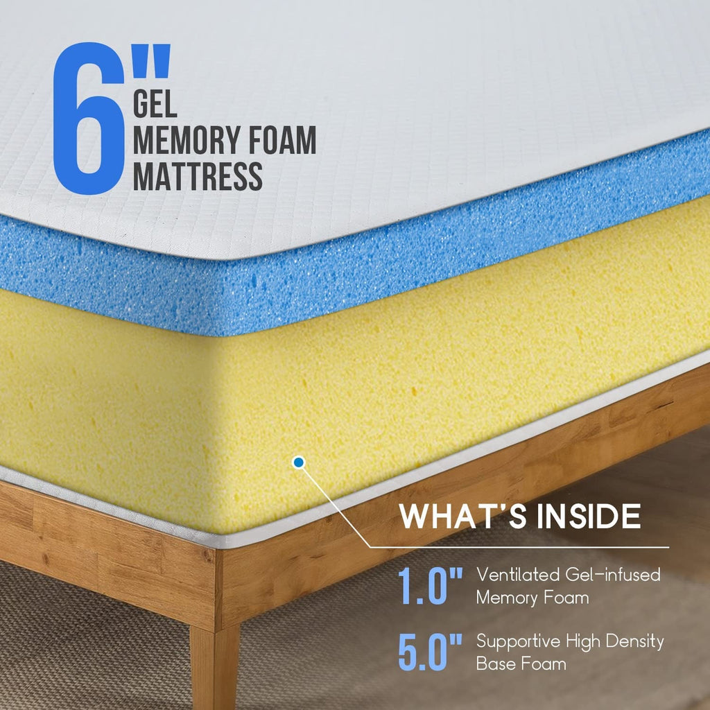 The Oaklyn Arctic-Float | 6" Cooling Gel Memory Foam Mattress
