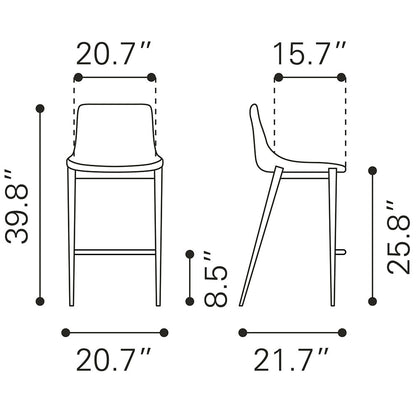 MAGNUS COUNTER STOOL SLATE GRAY & WALNUT