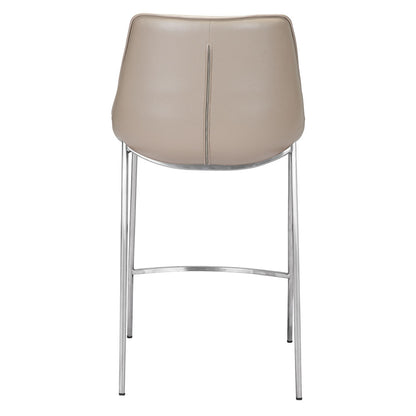 MAGNUS COUNTER STOOL BROWN & SILVER