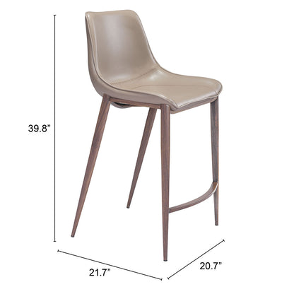 MAGNUS COUNTER STOOL BROWN & WALNUT
