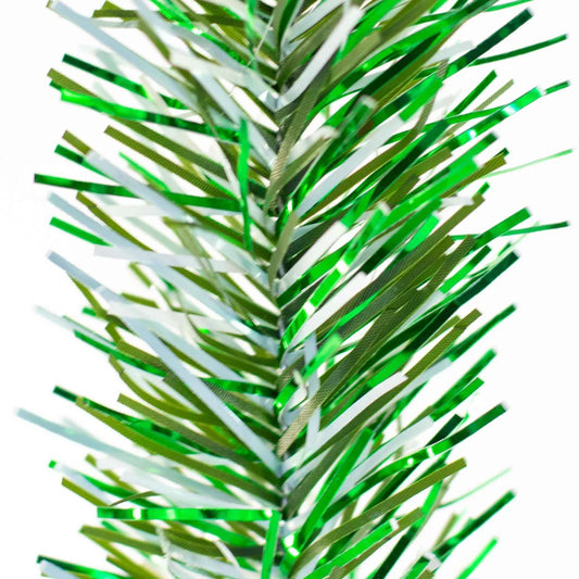 ALPINE GREEN & WHITE TINSEL GARLAND
