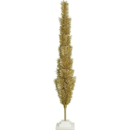 ANTIQUE GOLD TINSEL CHRISTMAS TREE