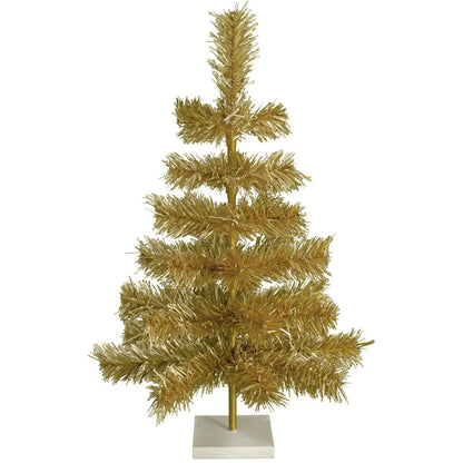 ANTIQUE GOLD TINSEL CHRISTMAS TREE