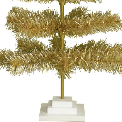 ANTIQUE GOLD TINSEL CHRISTMAS TREE