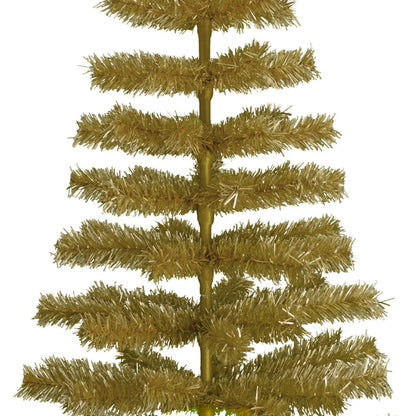 ANTIQUE GOLD TINSEL CHRISTMAS TREE