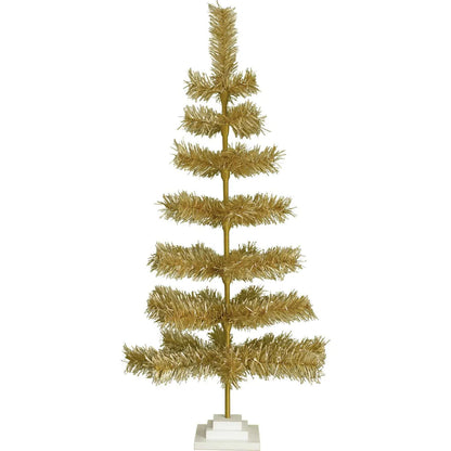 ANTIQUE GOLD TINSEL CHRISTMAS TREE