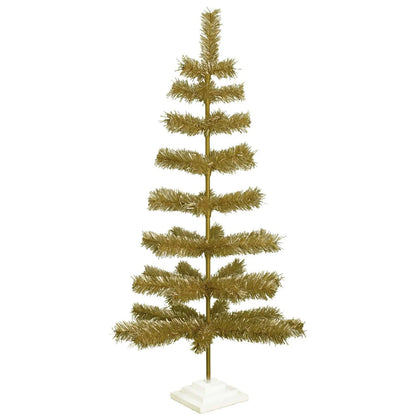 ANTIQUE GOLD TINSEL CHRISTMAS TREE