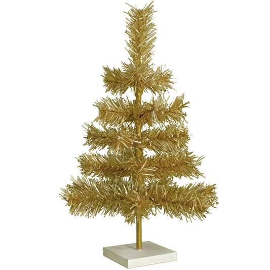 ANTIQUE GOLD TINSEL CHRISTMAS TREE