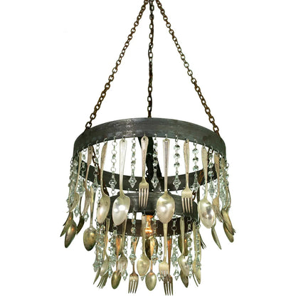 ANTIQUE SPOON & CRYSTAL CHANDELIER