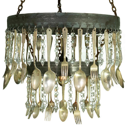 ANTIQUE SPOON & CRYSTAL CHANDELIER