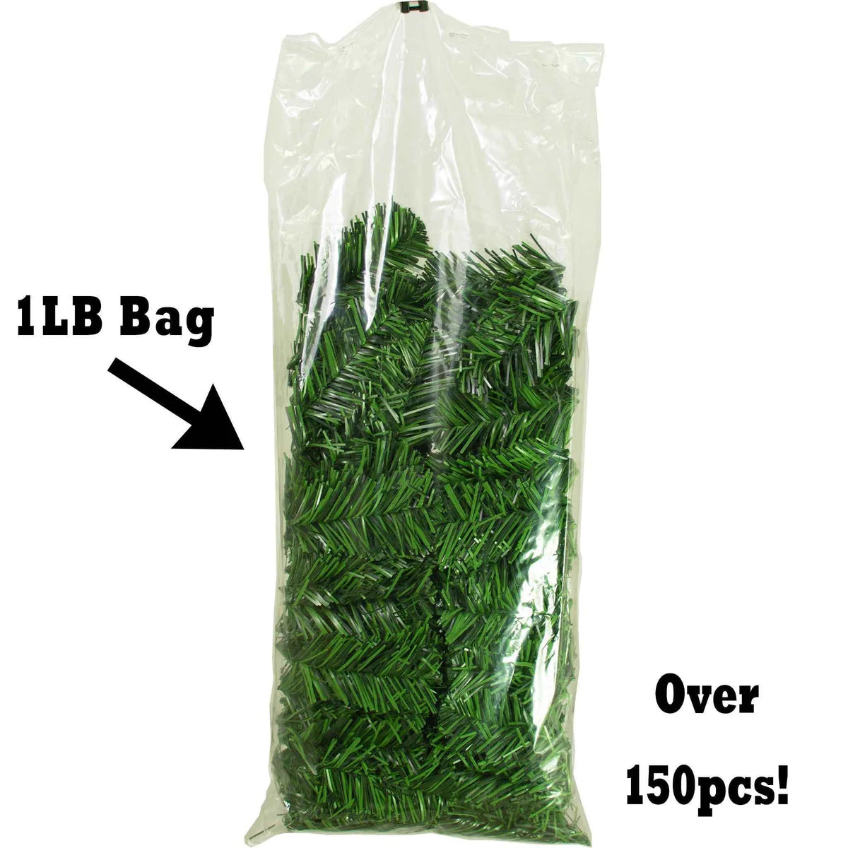 ARTIFICIAL ALPINE GREEN PINE NEEDLE BRUSH - 1 LB BAG (150+ PIECES)