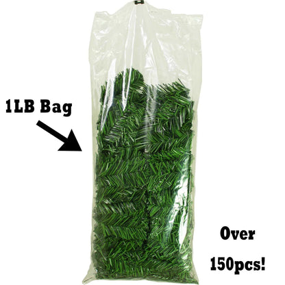 ARTIFICIAL ALPINE GREEN PINE NEEDLE BRUSH - 1 LB BAG (150+ PIECES)