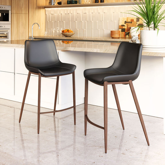 MAGNUS COUNTER STOOL BLACK & WALNUT