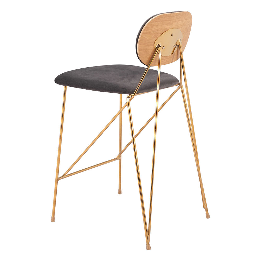 GEORGES COUNTER STOOL GRAY & GOLD