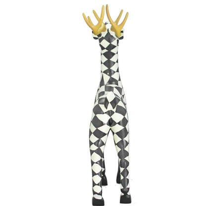 BLACK AND WHITE CHECKERED REINDEER