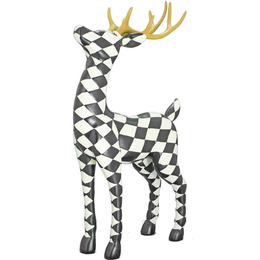 BLACK AND WHITE CHECKERED REINDEER