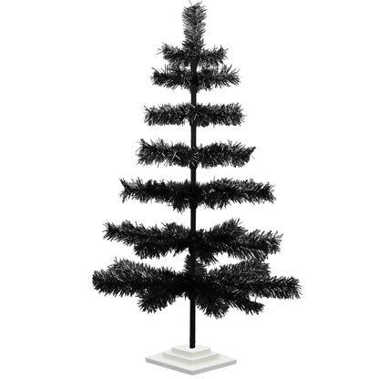 BLACK TINSEL CHRISTMAS TREE