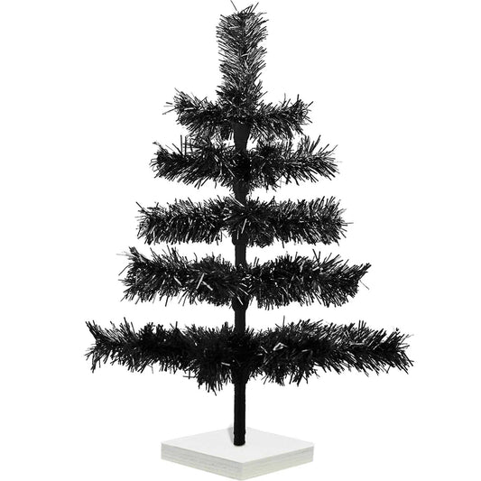 BLACK TINSEL CHRISTMAS TREE