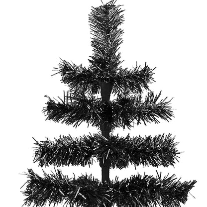 BLACK TINSEL CHRISTMAS TREE