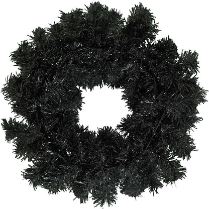 BLACK TINSEL CHRISTMAS WREATHS