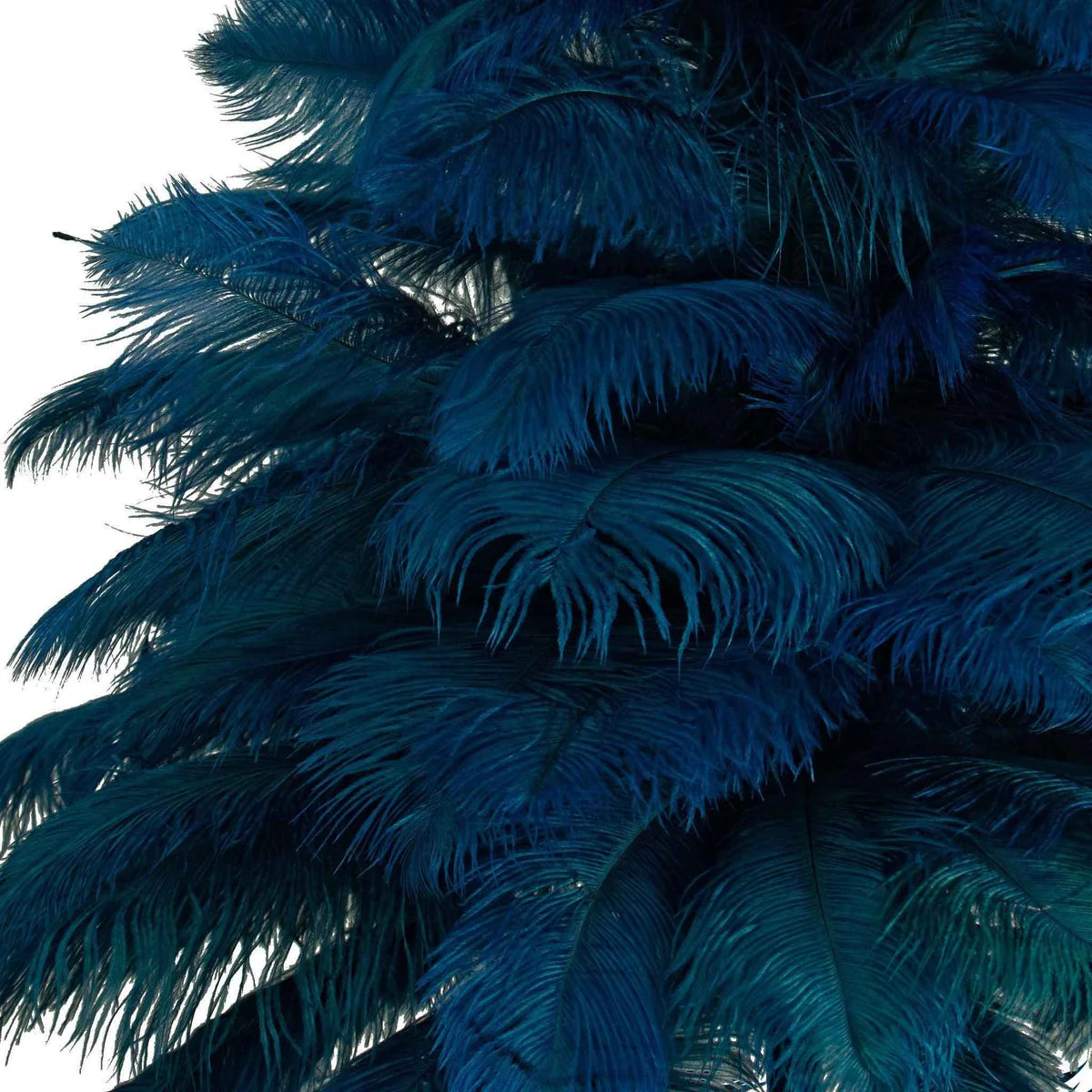 BLUE OSTRICH FEATHER CHRISTMAS TREE