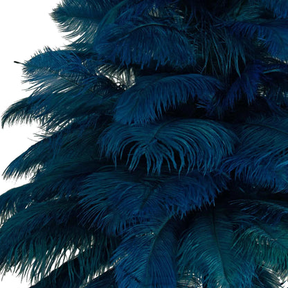 BLUE OSTRICH FEATHER CHRISTMAS TREE