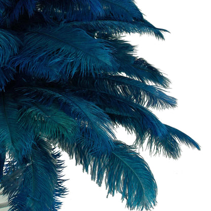 BLUE OSTRICH FEATHER CHRISTMAS TREE